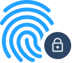 fingerprint icon with lock symbol