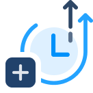 clock icon with up arrow